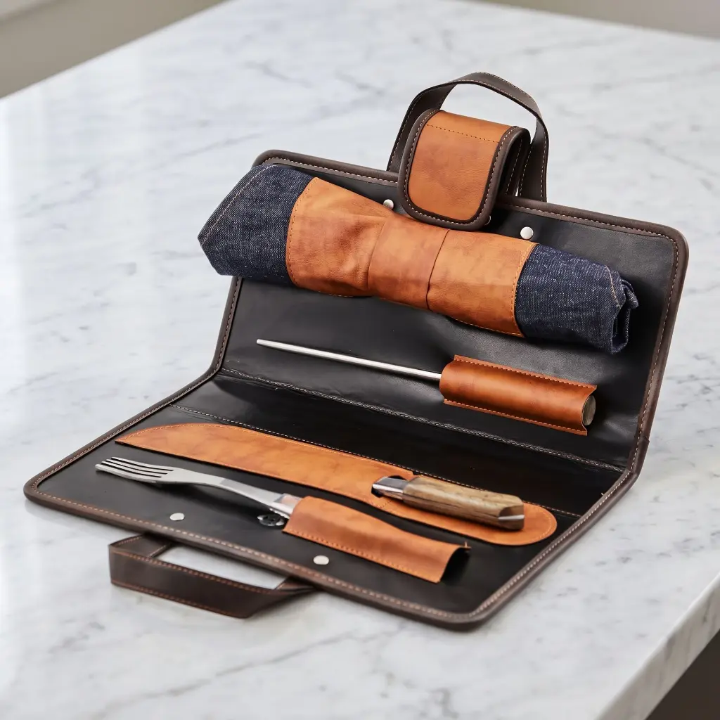 Estuche Accesorios Para Parrilla Con Delantal