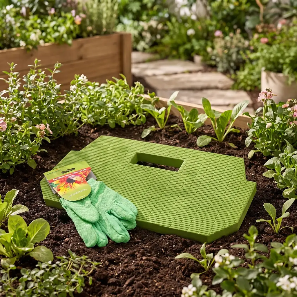 Kit Apoya Rodillas Multiuso + Guantes De Jardinería