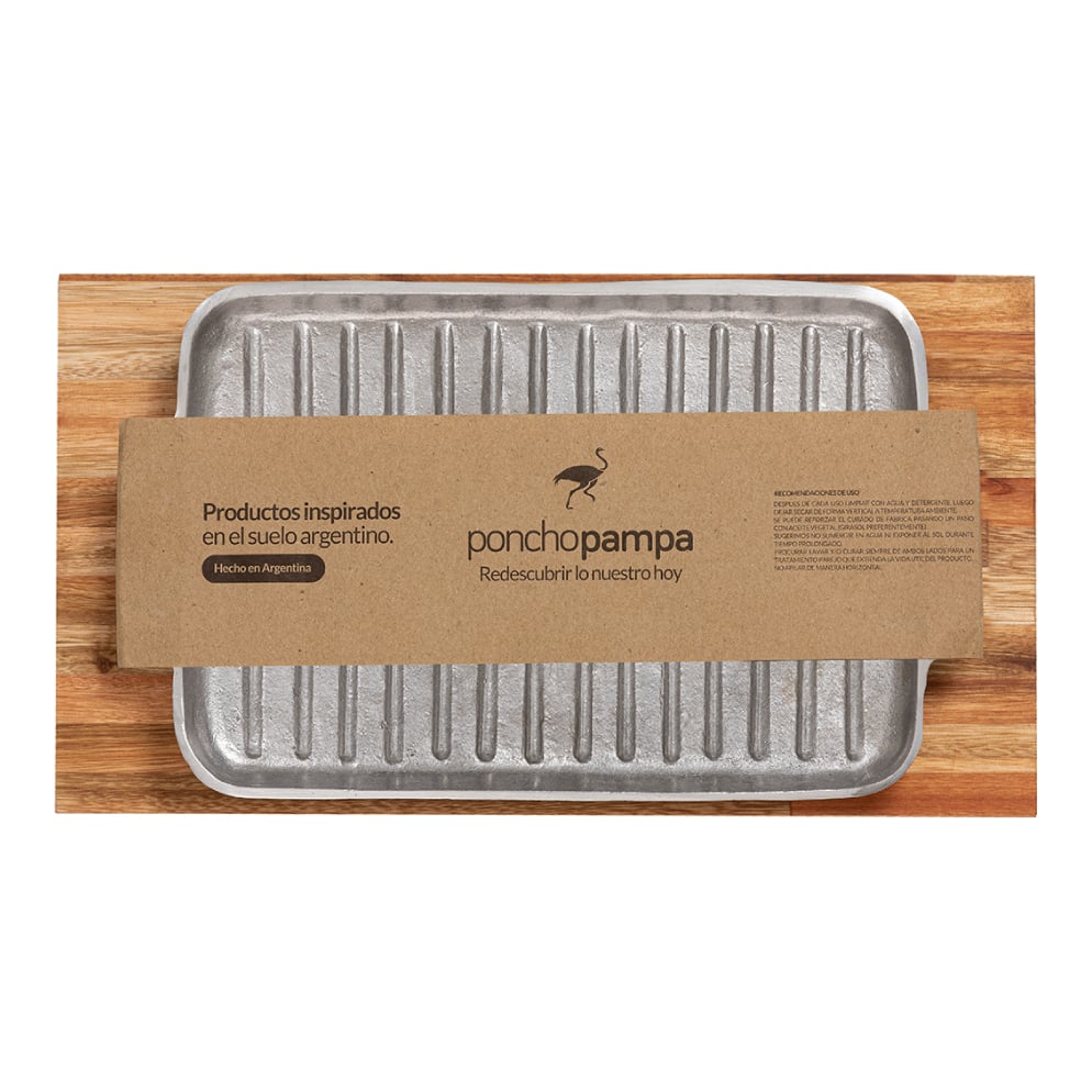 Bifera De Aluminio C/base De Madera  Poncho Pampa