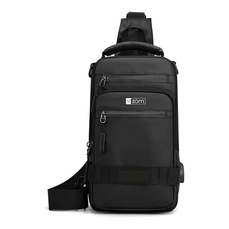 Zom Bandolera Chicago Crossbody Zc-164b Black 10"-11" USB