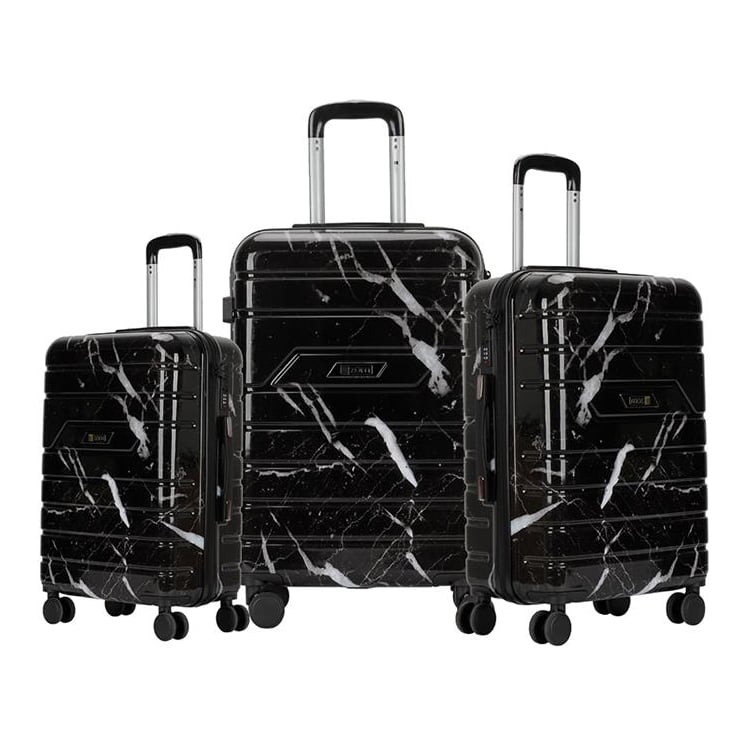 Zom Valijas Rígidas Zl-s628bf - Set X 3 Medidas - Marble Black Fansy
