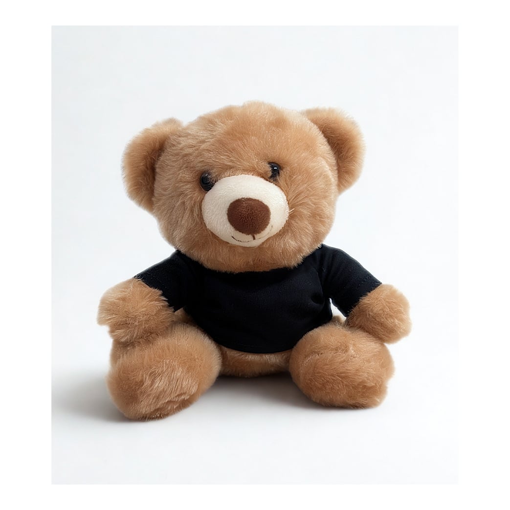 Osito De Peluche Grande Marrón Con Camiseta Negra