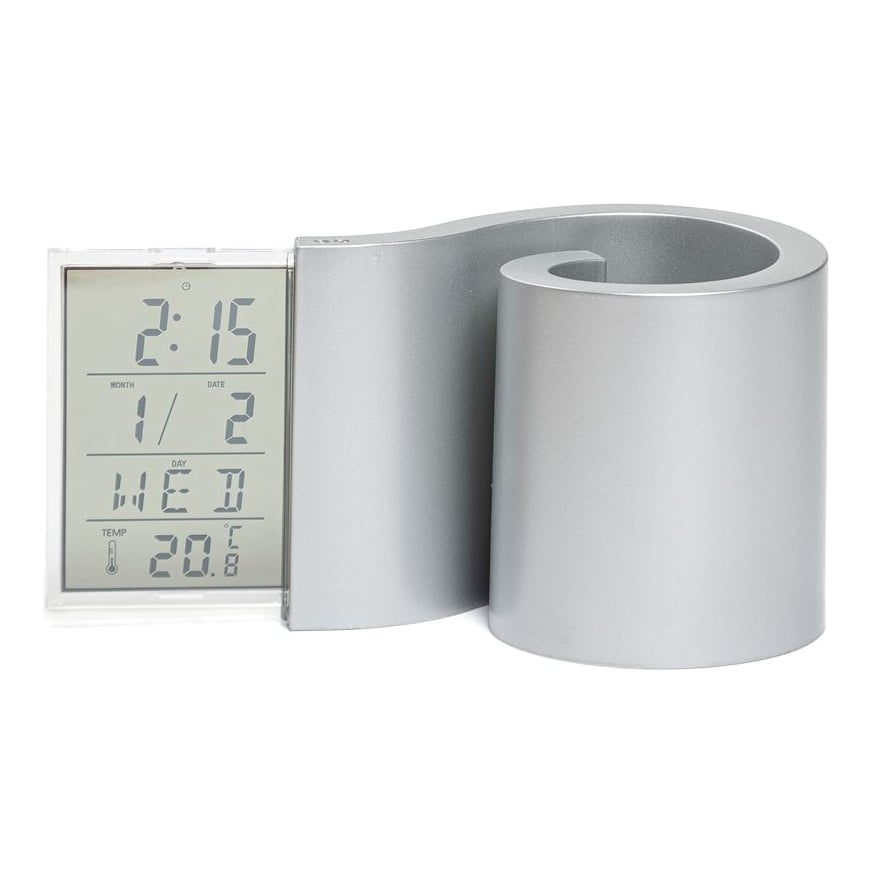 Portalápiz Plástico Con Reloj