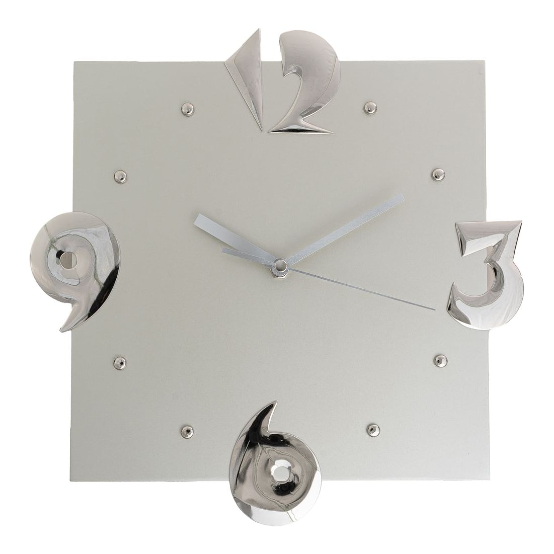 Reloj De Pared Metálico Acero Cepillado