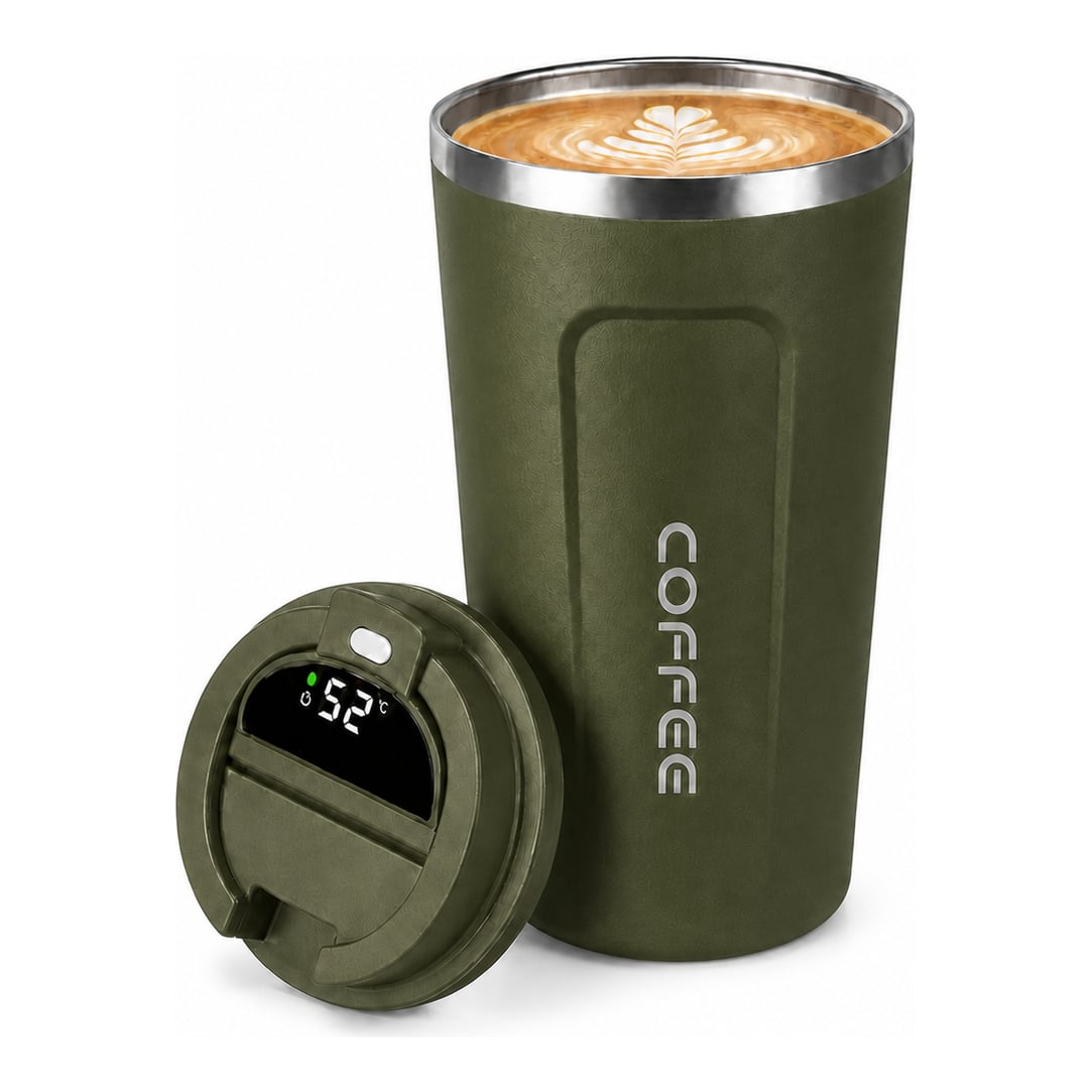 Vaso Térmico Con Display LED 510ml -  Verde