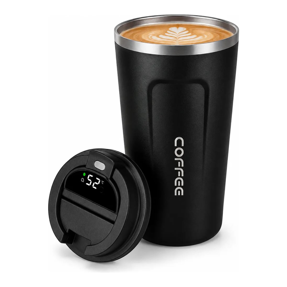 Vaso Térmico Con Display LED 510ml - Negro
