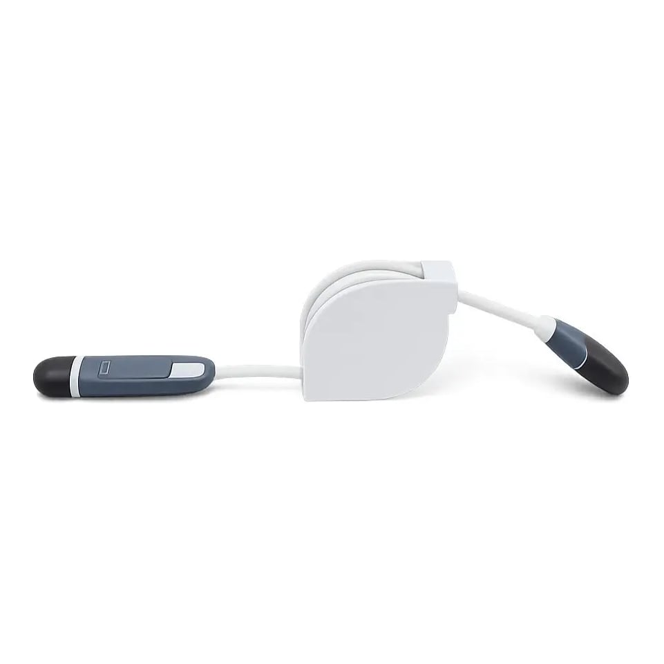 Cable Retractil 2 En 1 - Blanco