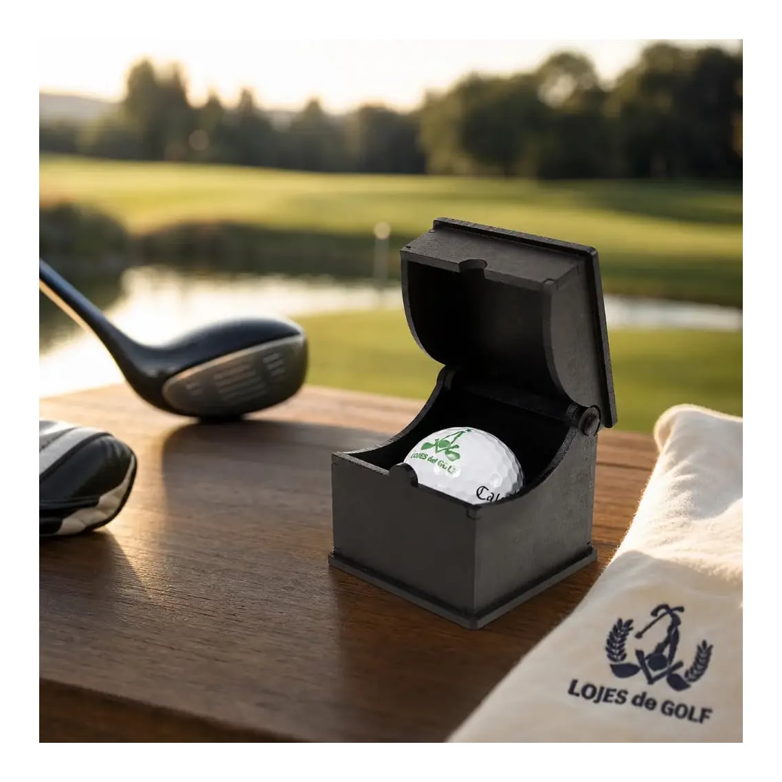 Caja De Madera Lustrada Golf X1