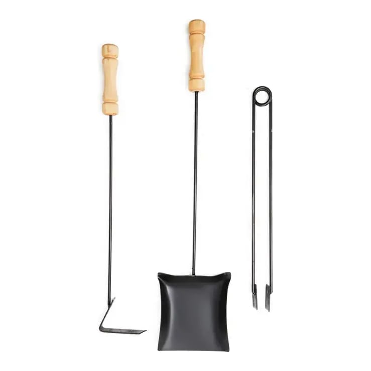 Juego De Asador 3 Piezas Mango Madera