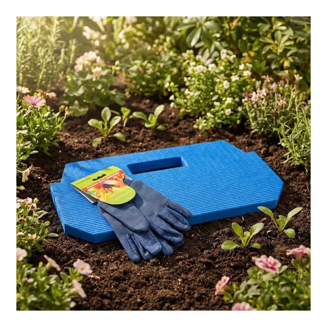 Kit Apoya Rodillas Multiuso + Guantes De Jardinería