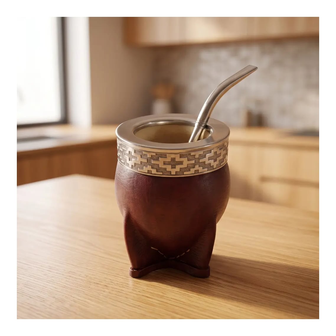 Mate Imperial De Alpaca Y Acero Con Bombilla