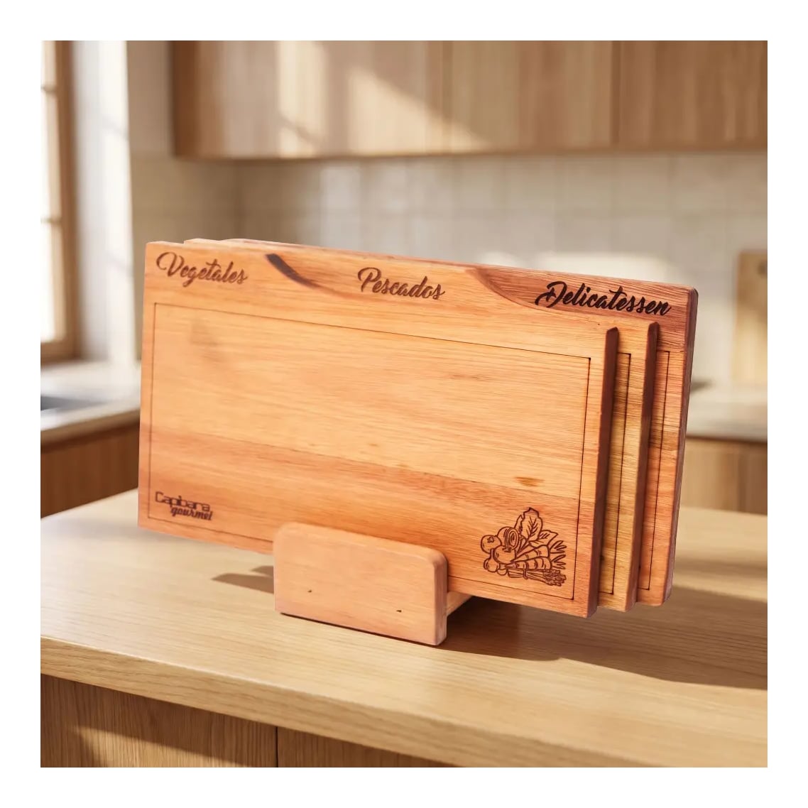 Organizador Tablas De Corte 4 Usos Con Base