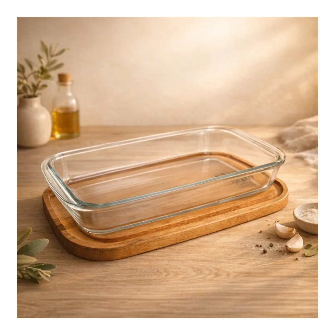 Set "4 En 1" Fuente Vidrio Rectangular